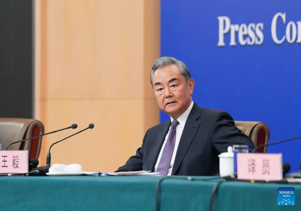 Chinese Foreign Minister Wang Yi attends a press conference on China's foreign policy and external relations on the sidelines of the third session of the 14th National People's Congress in Beijing, China, March 7, 2025. /Xinhua