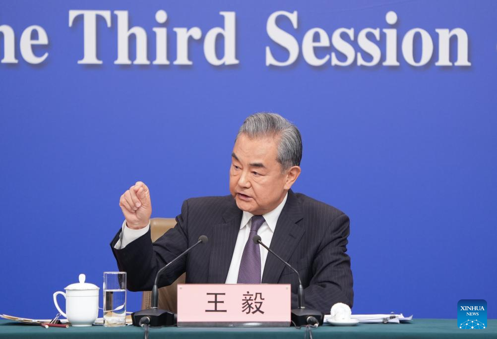 Chinese Foreign Minister Wang Yi attends a press conference on China's foreign policy and external relations on the sidelines of the third session of the 14th National People's Congress in Beijing, China, March 7, 2025. /Xinhua
