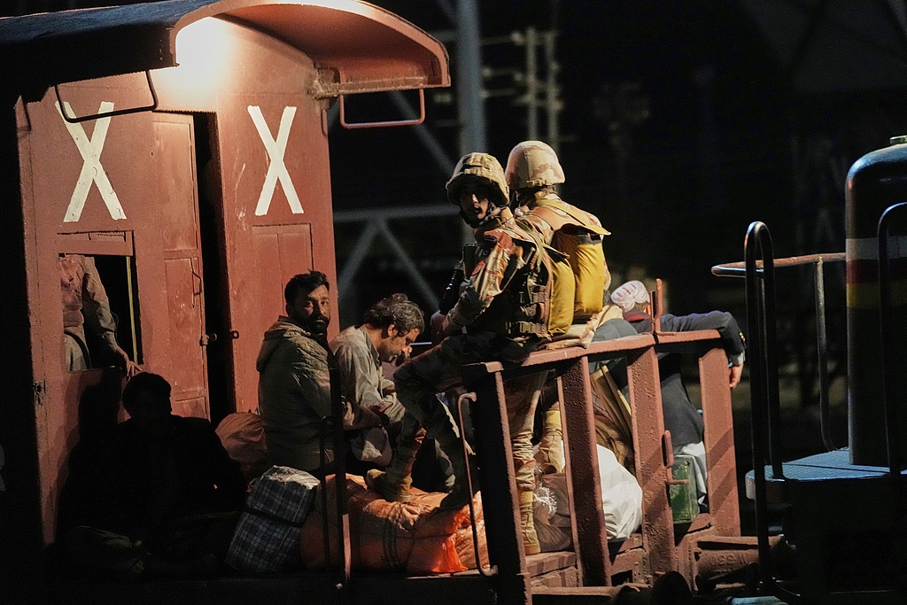 A special train for the wounded and survivors rescued by security forces from a passenger train attacked by insurgents, arrives at a railway station in Much,  Pakistan's southwestern Balochistan province on  March 12, 2025. /CFP