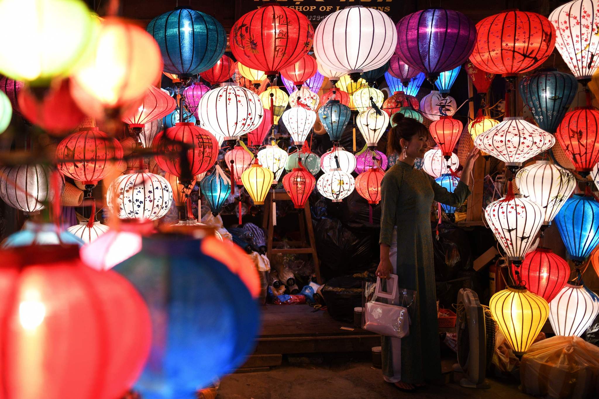 A file photo shows paper lanterns during the Mid-Autumn Festival in Hanoi, Vietnam. /VCG