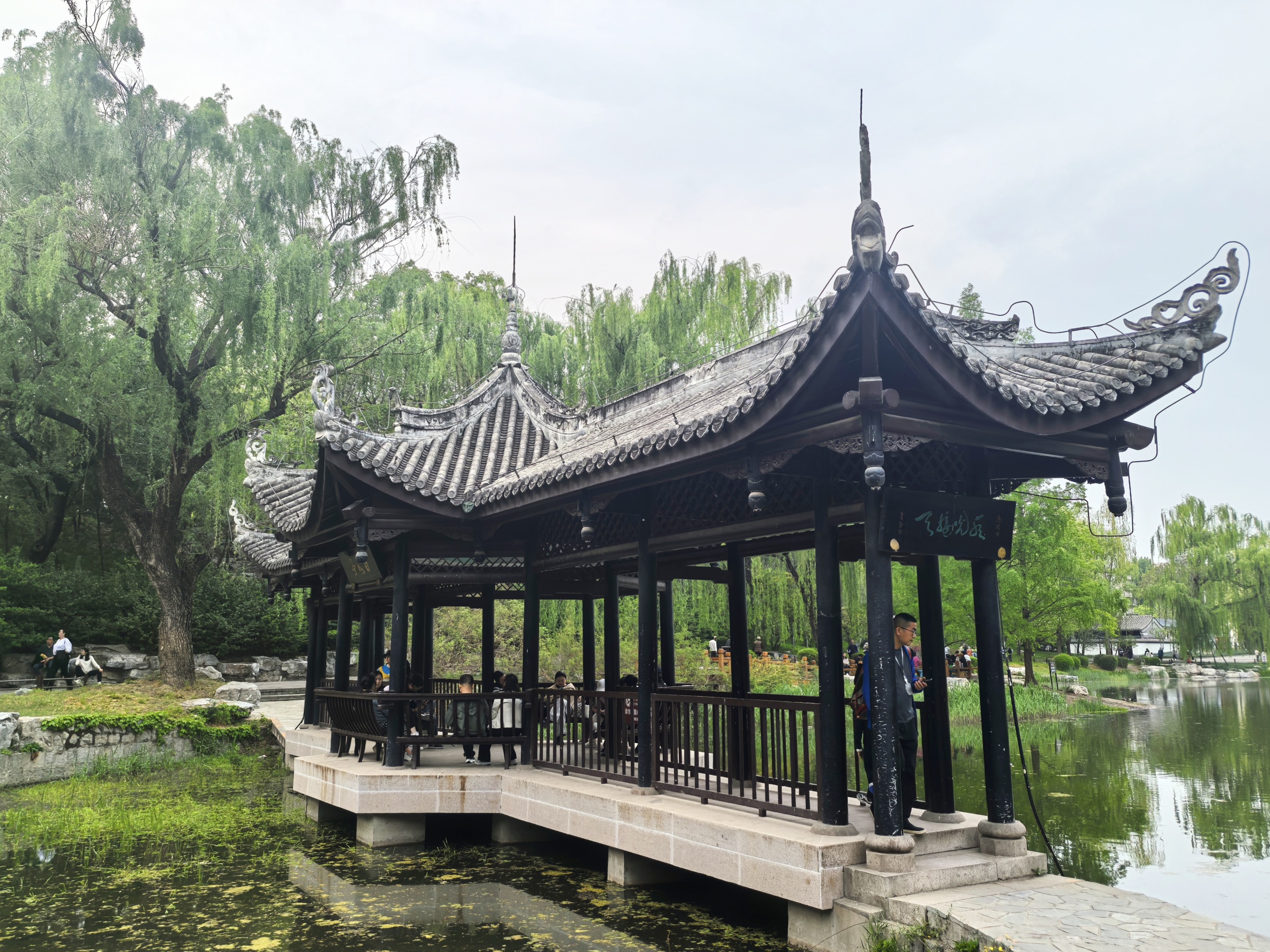 A Chinese pavilion in Taoranting Park in Beijing is seen in this photo taken on April 20, 2025. /CGTN