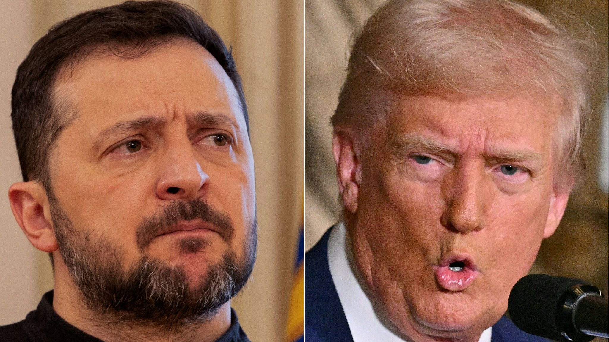 A combination photo of Ukrainian President Volodymyr Zelenskyy and U.S. President Donald Trump. /VCG