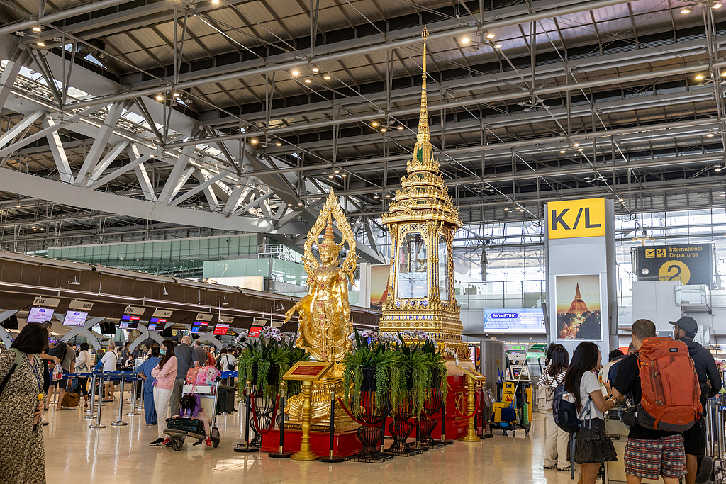 Tourists at Suvarnabhumi Airport in Thailand, January 10, 2025. /CFP