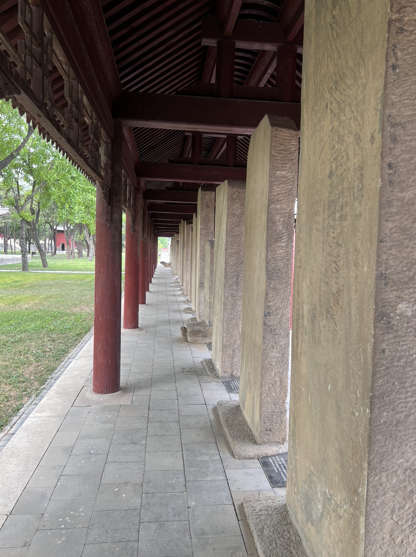 Stone steles are seen on display at the Beiyue Temple in Quyang County, Baoding City, Hebei Province. /CGTN