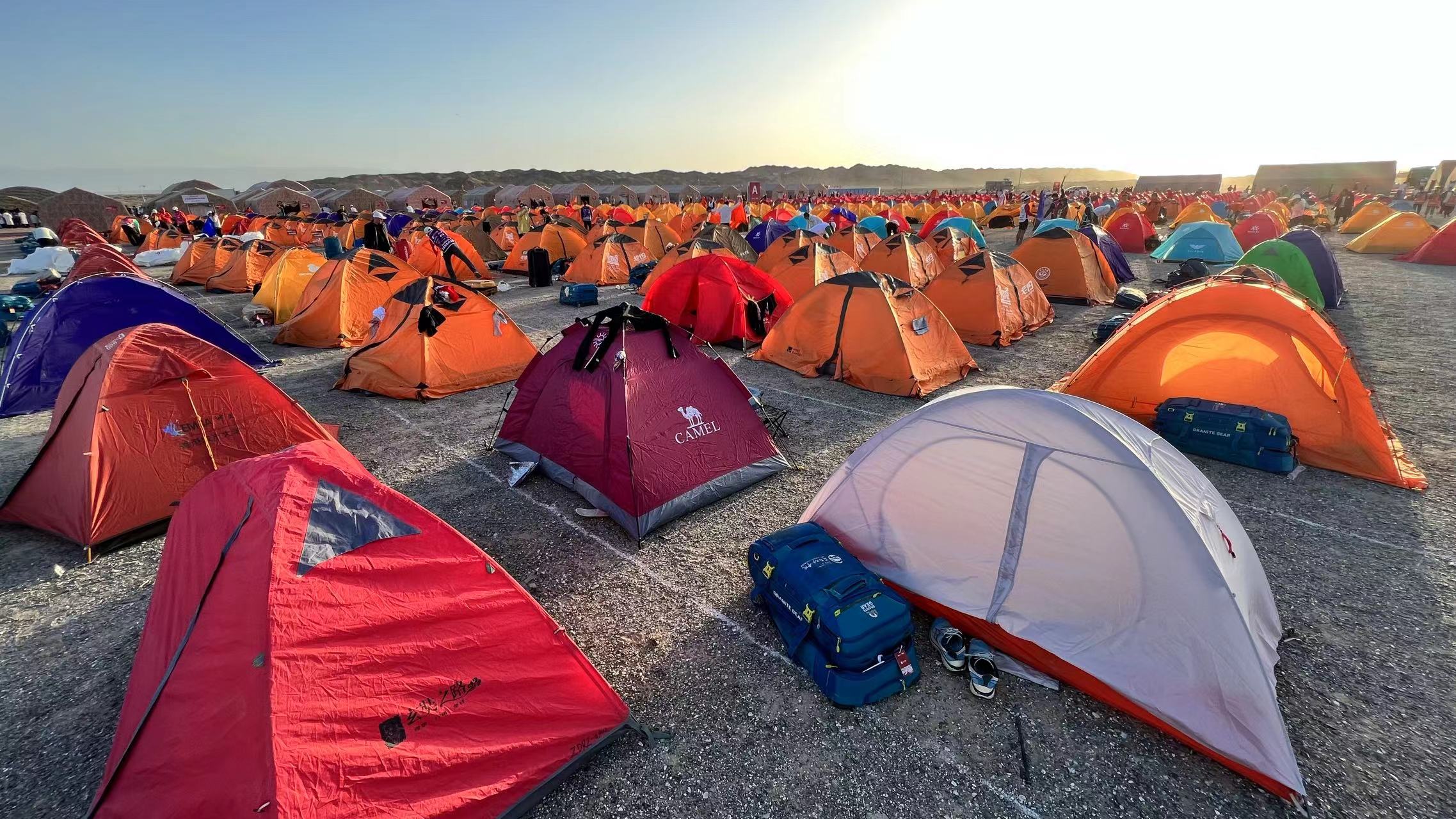 Camping of those participants who joined in the Ultra Gobi Series in northwest China's Gansu Province was pictured in October 2024. /CGTN