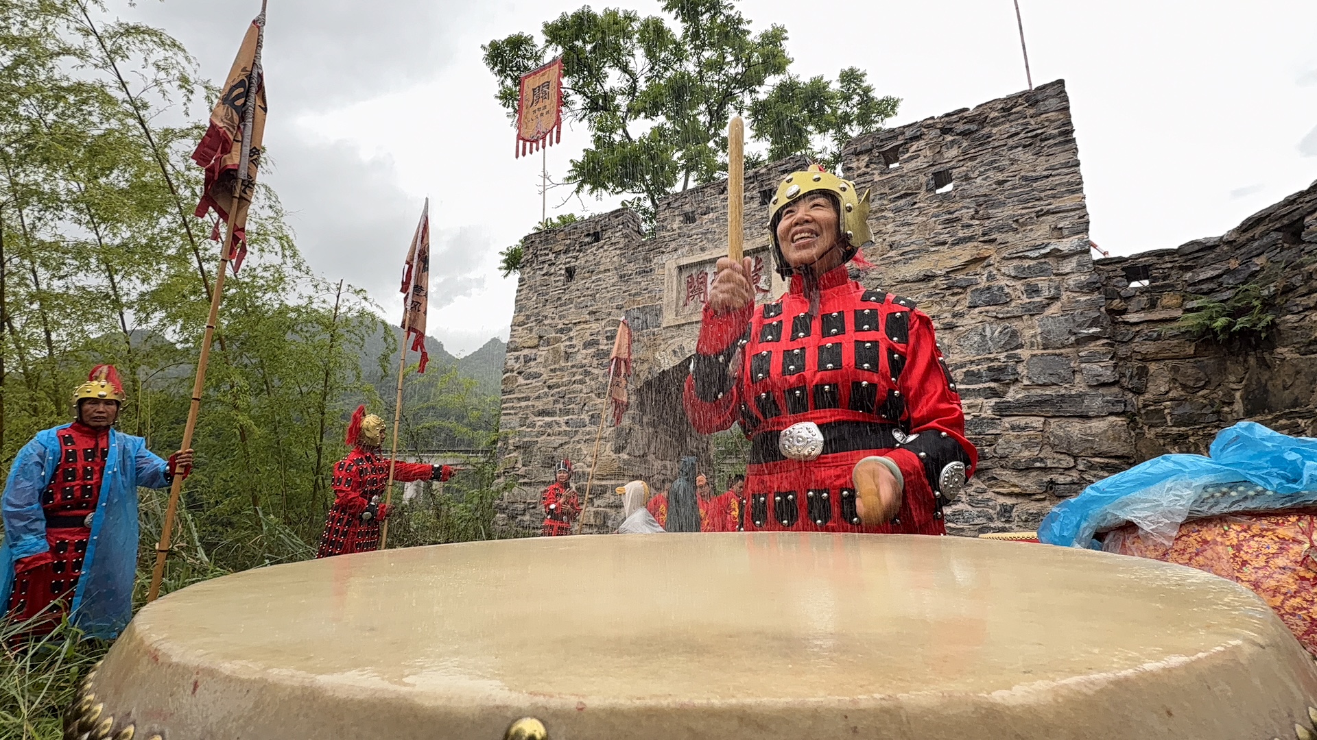 A traditional dragon boat launching ceremony is held in Huanglaguan, Tongren, southwest China's Guizhou Province on May 10, 2025. /Photo provided to CGTN