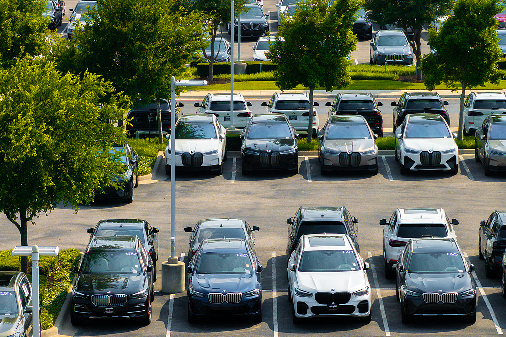 BMW vehicles on sale at a parking lot at the BMW of South Austin dealership in Austin, Texas, May 16, 2025. /VCG