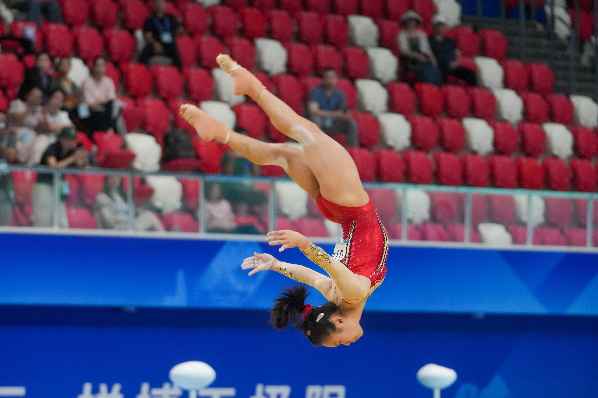 Zhang Qingying of China competes in the women's all-around event at the National Gymnastics Championships in Nanning, south China's Guangxi Zhuang Autonomous Region, May 20, 2025. /VCG
