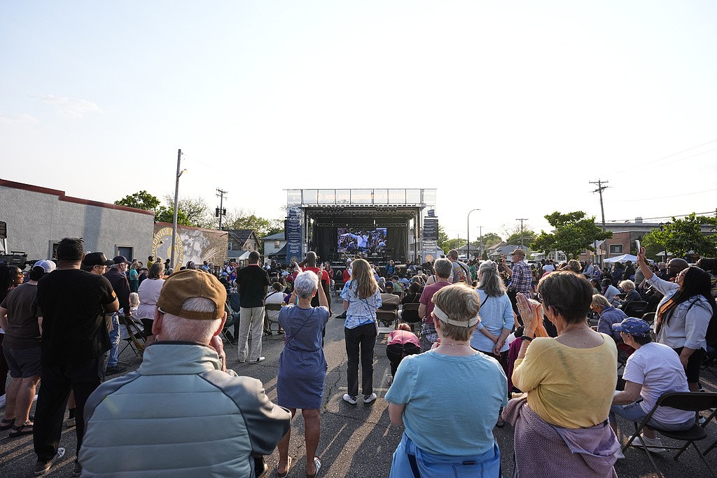 People attend a concert at George Floyd Square on the five-year anniversary of Floyd's death, Minneapolis, Minnesota, May 25, 2025. /VCG