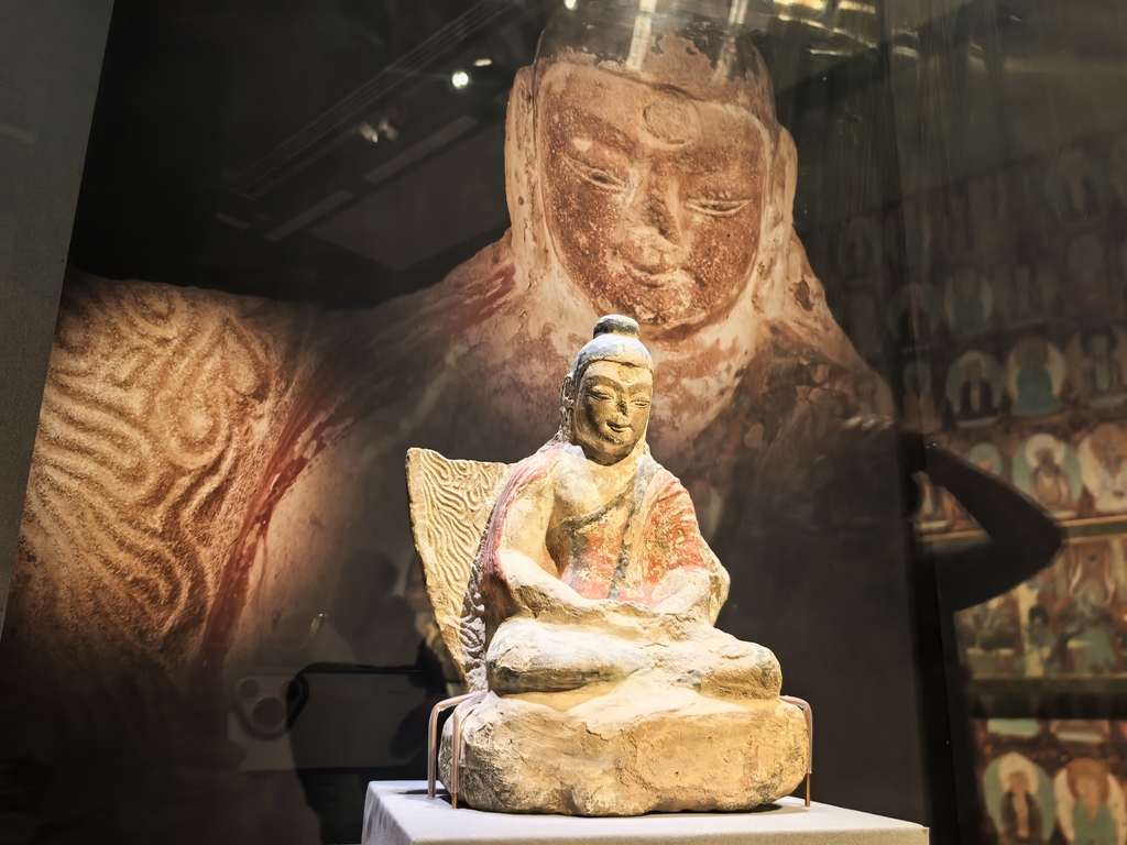 A cultural artifact is seen on display at the 