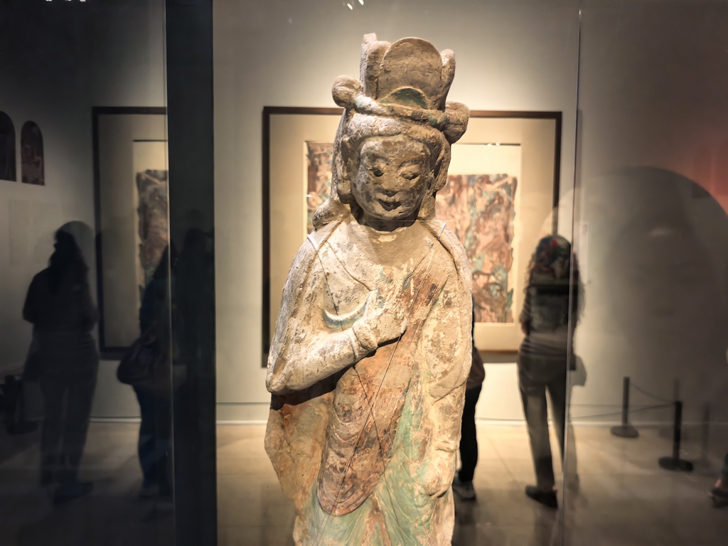 A cultural artifact is seen on display at the 