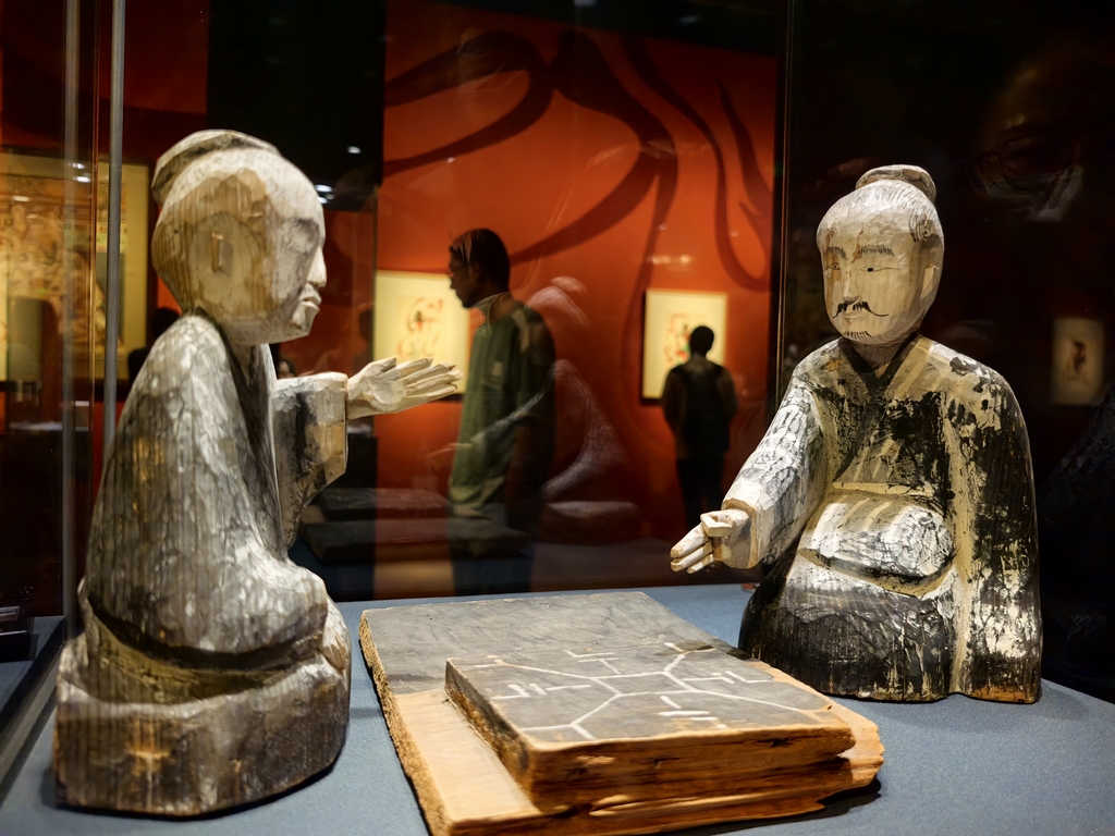 A cultural artifact is seen on display at the 