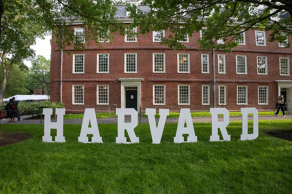 A Harvard sign is seen at the Harvard University campus in Boston, Massachusetts, the U.S., May 27, 2025. /CFP