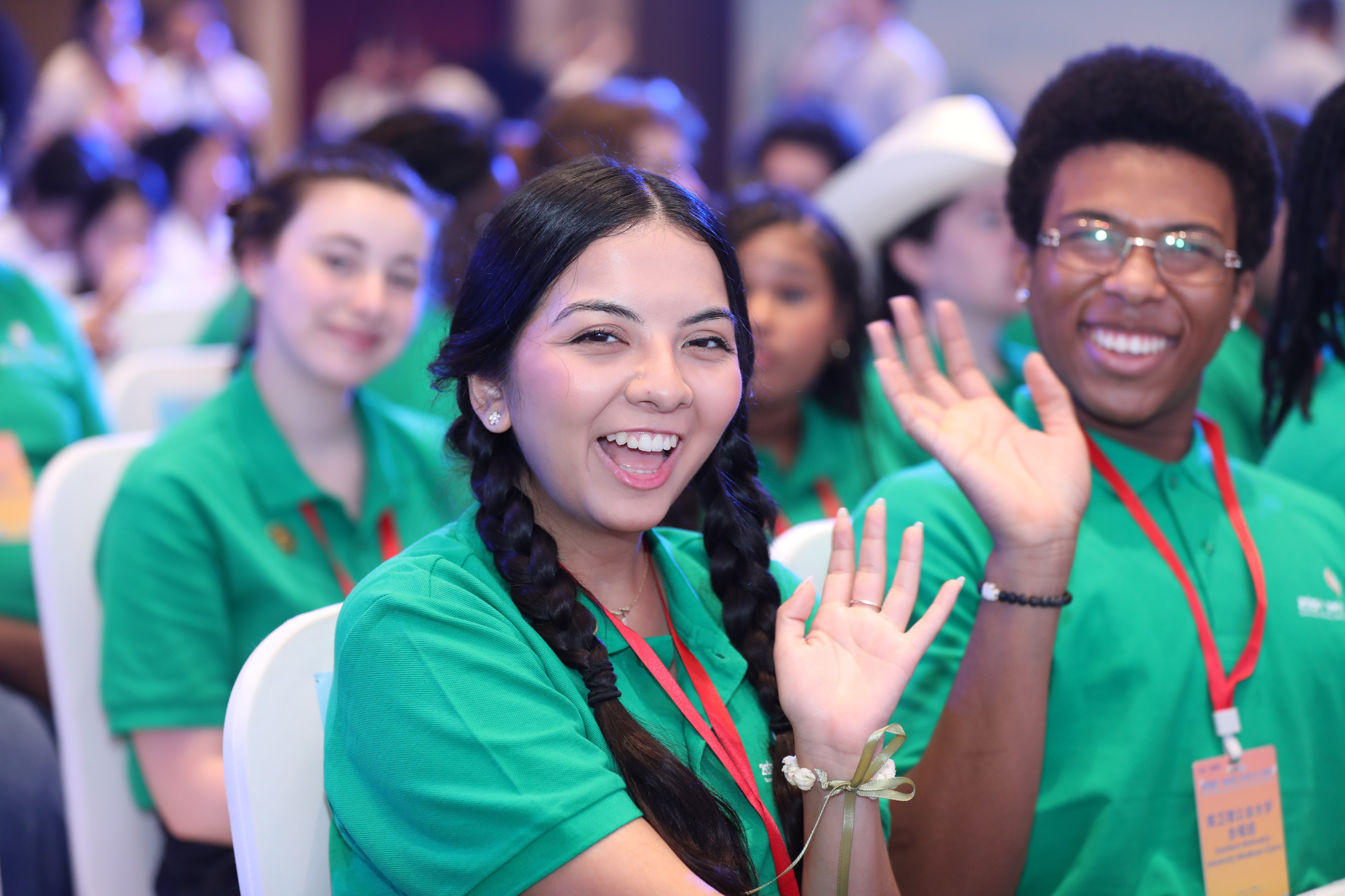 American participants at the Bond with Kuliang: 2025 China-US Youth Choir Festival pose for a photo at its opening ceremony in Fuzhou, July 10, 2025. /Photo provided to CGTN