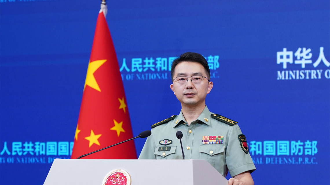 Jiang Bin, spokesperson for the Ministry of National Defense, during a press conference. /China's Ministry of National Defense