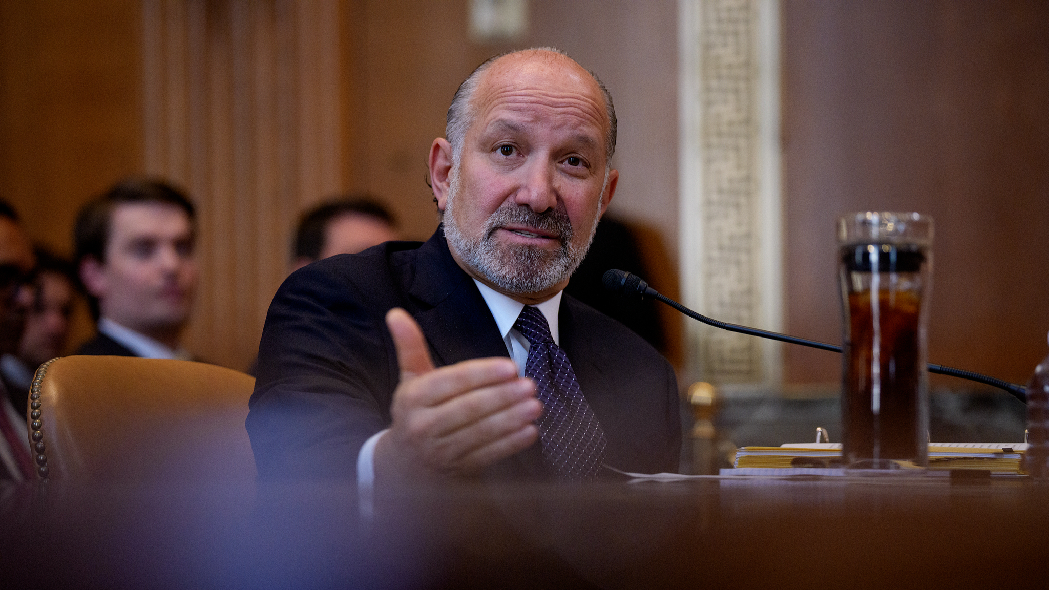 U.S. Commerce Secretary Howard Lutnick speaks during a Senate hearing in Washington, DC., U.S., June 4, 2025. /VCG