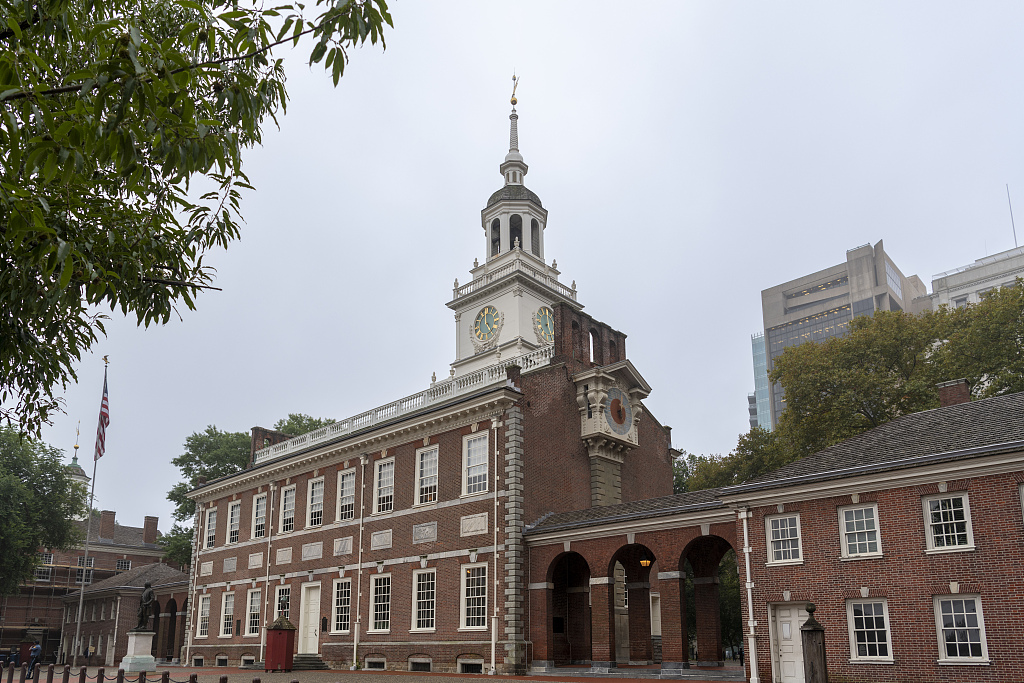 The photo features Liberty Bell Center in Philadelphia, U.S., which is listed as one of the UNESCO World Heritage Sites. /VCG