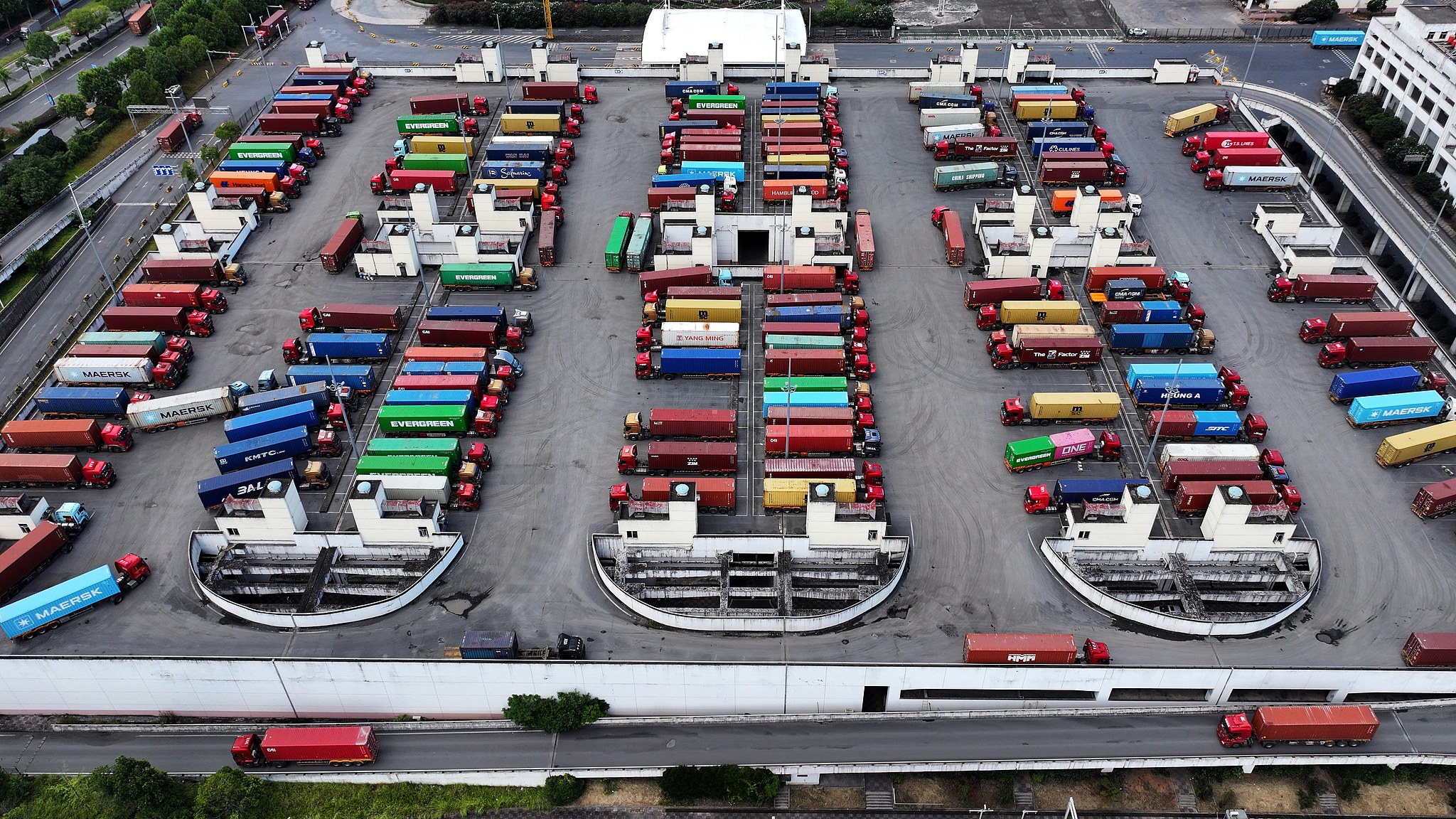 A view of Yiwu Port, Zhejiang Province, east China, July 23, 2025. /VCG