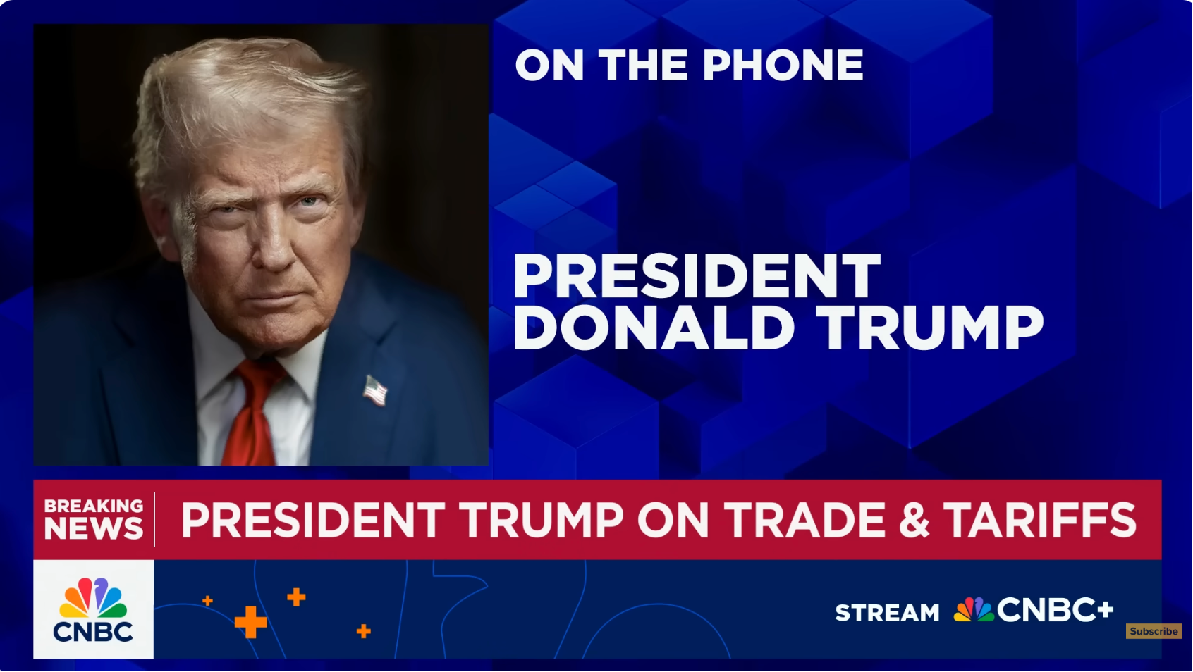 Screenshot of CNBC's interview with President Donald Trump. /CNBC screenshot