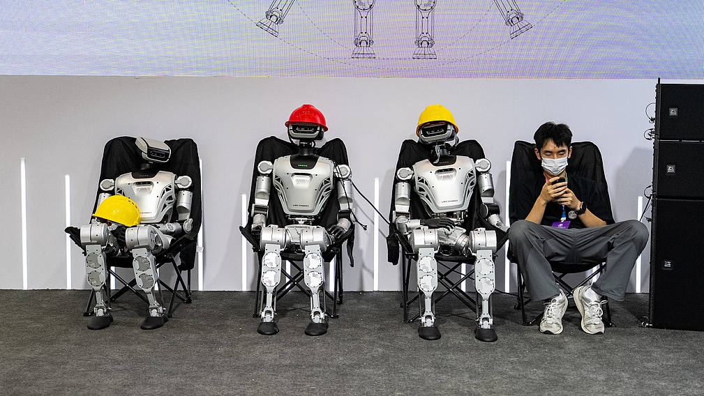 Humanoid robots are seen at the World Robot Conference, Beijing, China, August 8, 2025. /VCG
