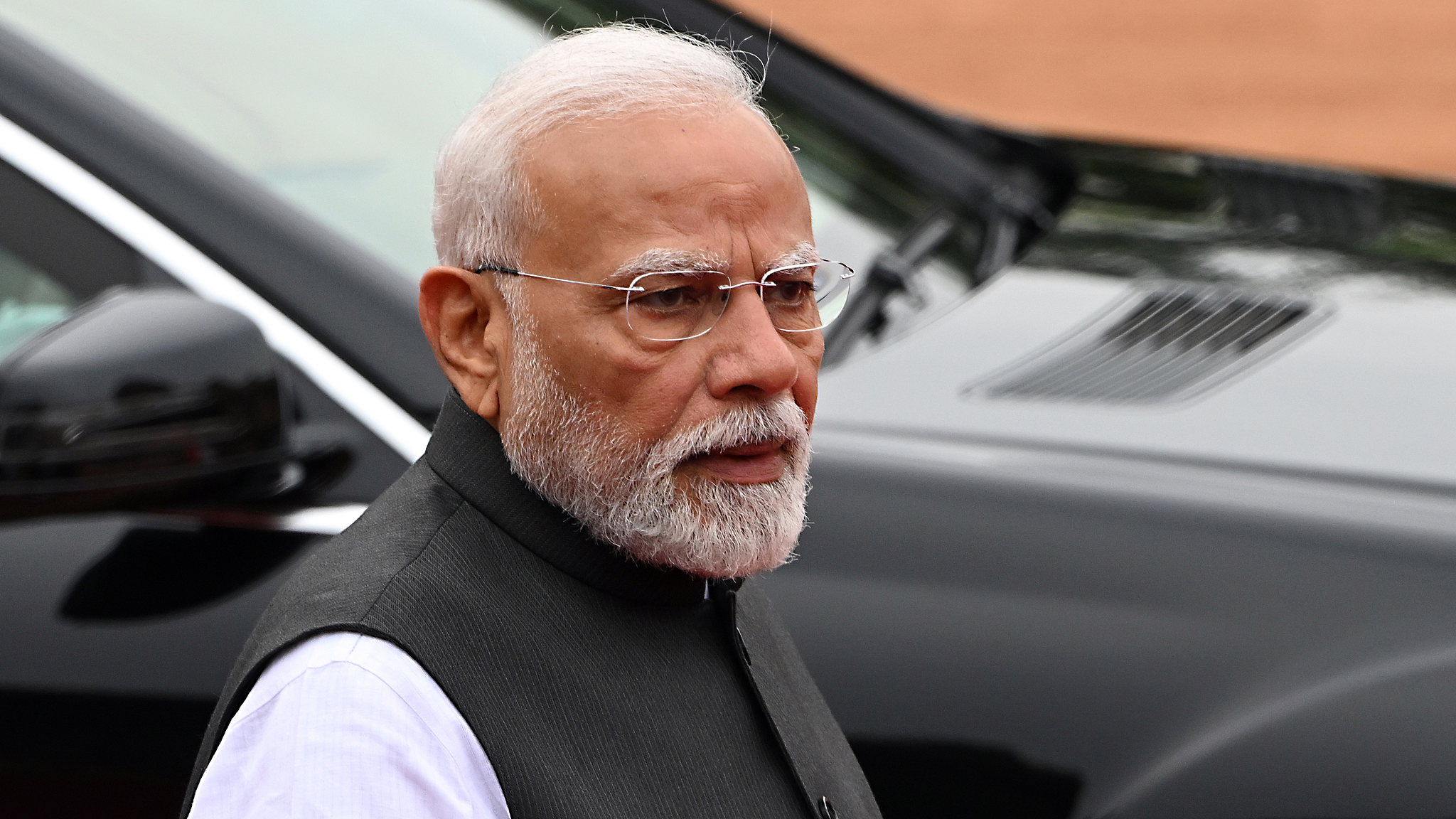 Narendra Modi, India's prime minister, during a ceremonial reception for Philippine President Ferdinand Marcos Jr., not pictured, at the presidential palace in New Delhi, India, August 5, 2025. /VCG