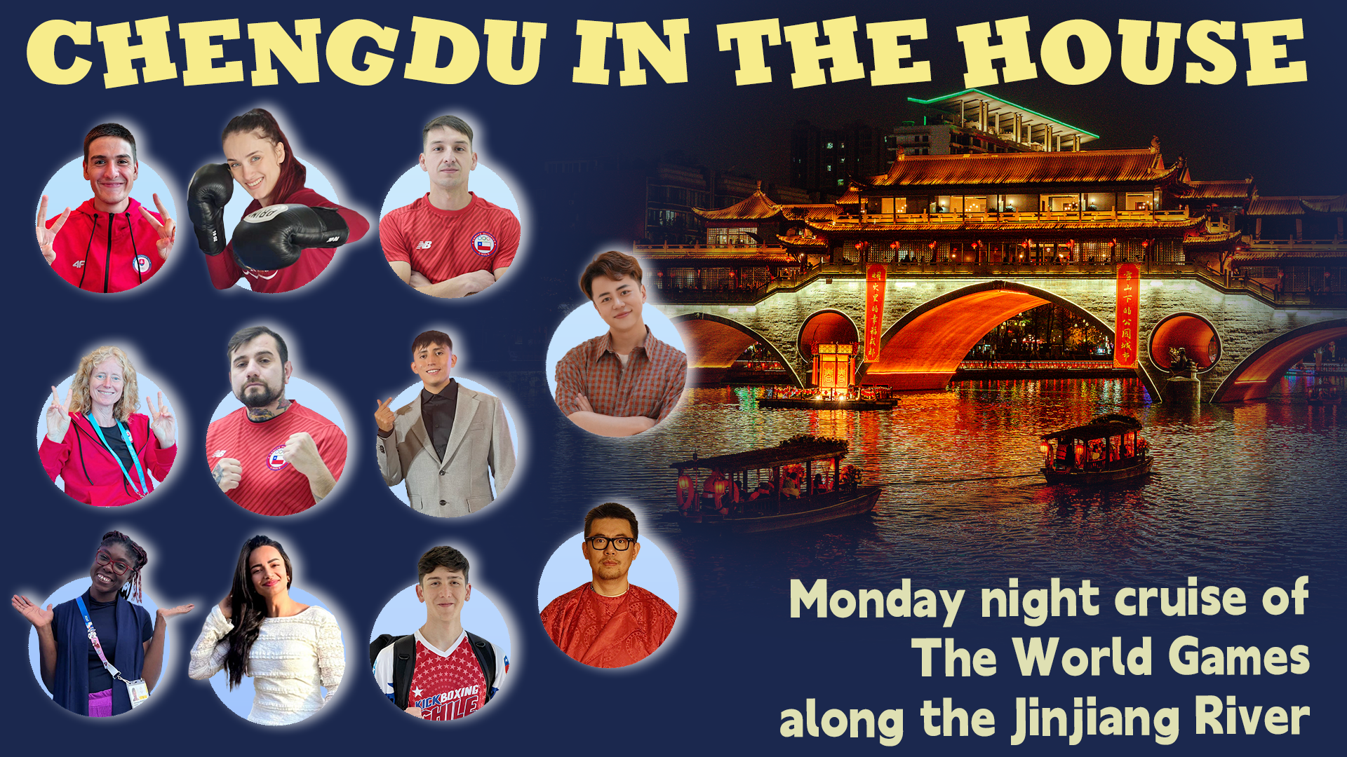 Live: Monday night cruise of the World Games along the Jinjiang River