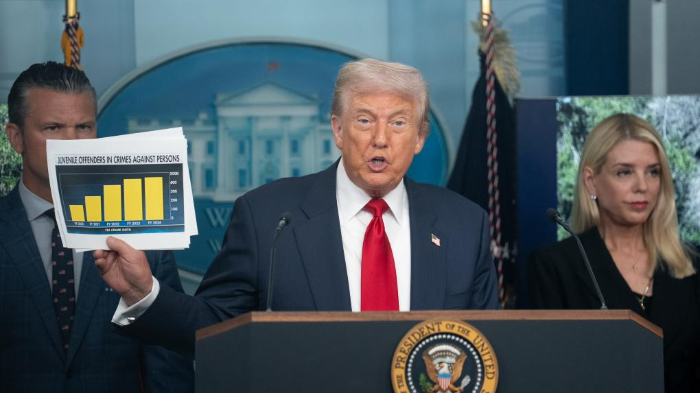 U.S. President Donald Trump (C) speaks during a press conference at the White House in Washington, D.C., U.S., August 11, 2025. /Xinhua