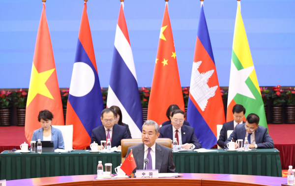 Member of the Political Bureau of the Communist Party of China Central Committee and Chinese Foreign Minister Wang Yi speaks at the 10th LMC Foreign Ministers' Meeting in Anning, southwest China's Yunnan Province, August 15, 2025. /Chinese Foreign Ministry