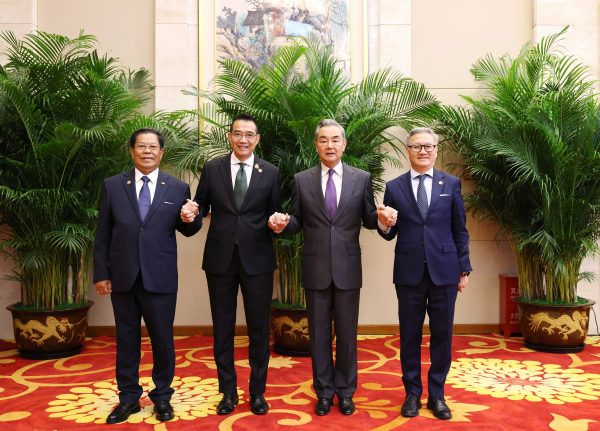 The foreign ministers of China, Laos, Myanmar and Thailand hold an informal meeting in Anning, southwest China's Yunnan Province, August 15, 2025. /Chinese Foreign Ministry