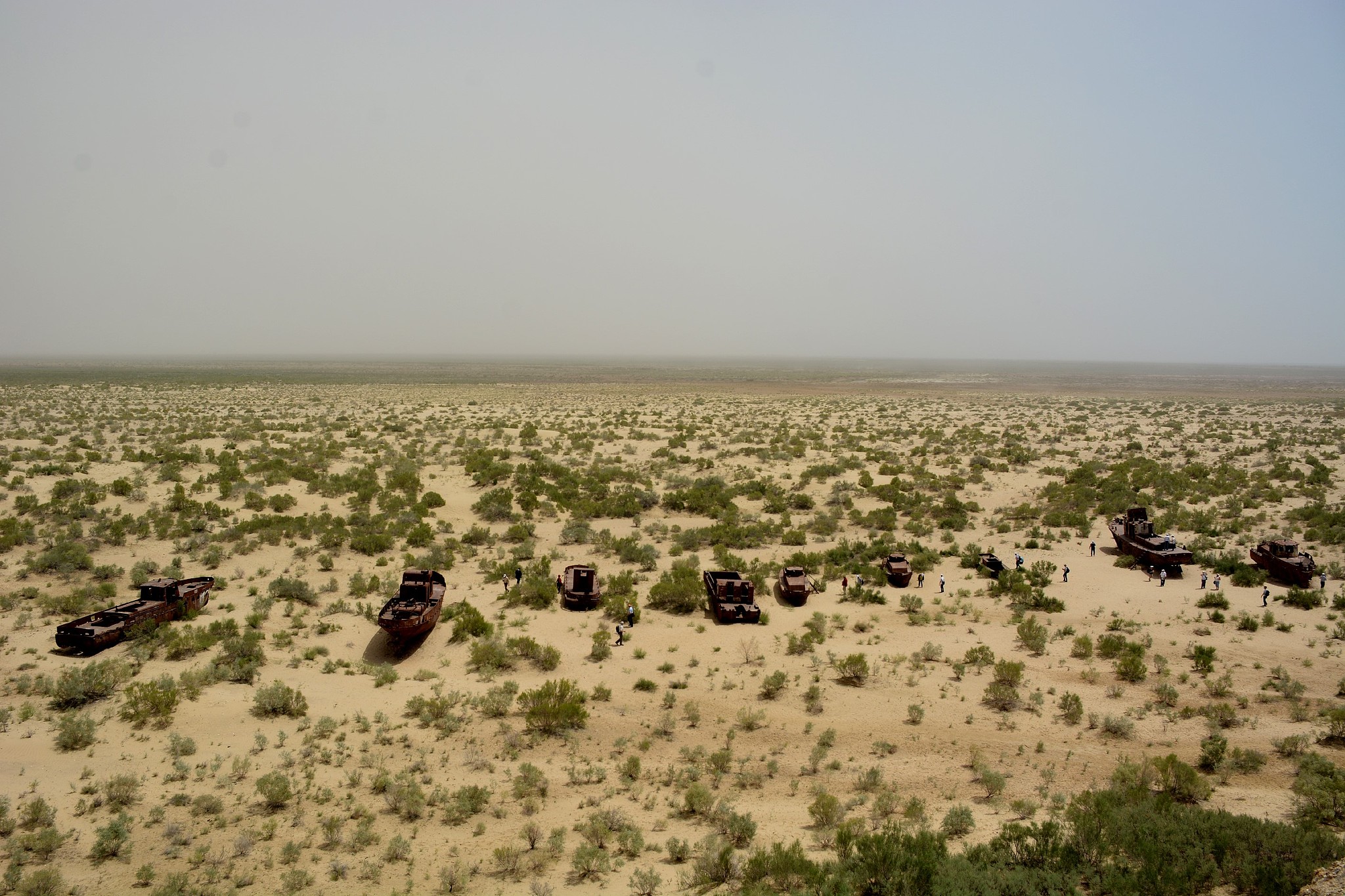 El área seca de la cuenca del mar de Aral en Uzbekistán, 7 de junio de 2018.