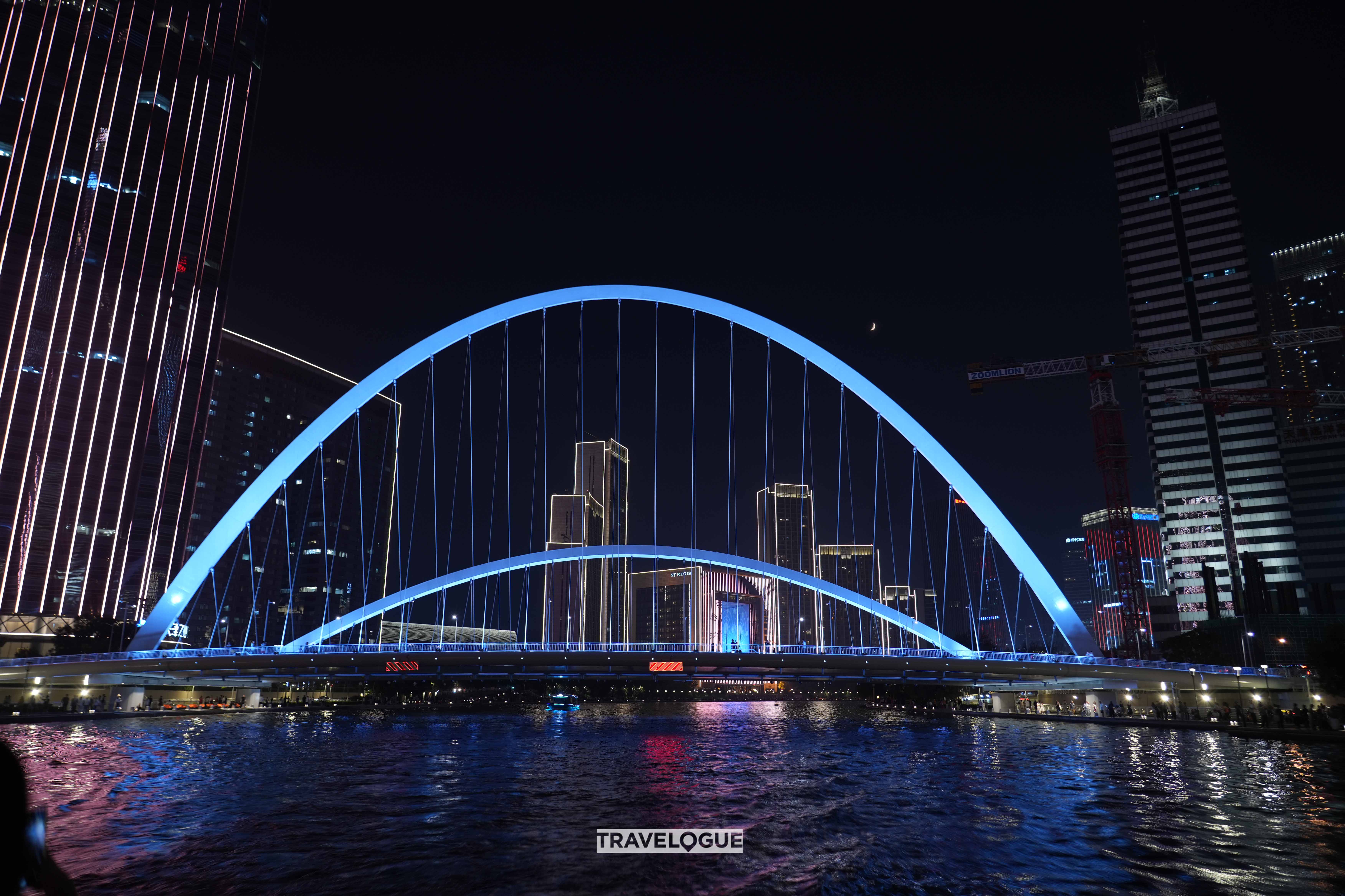 Experience Tianjin's enchanting nightscape on a Haihe River cruise. /CGTN