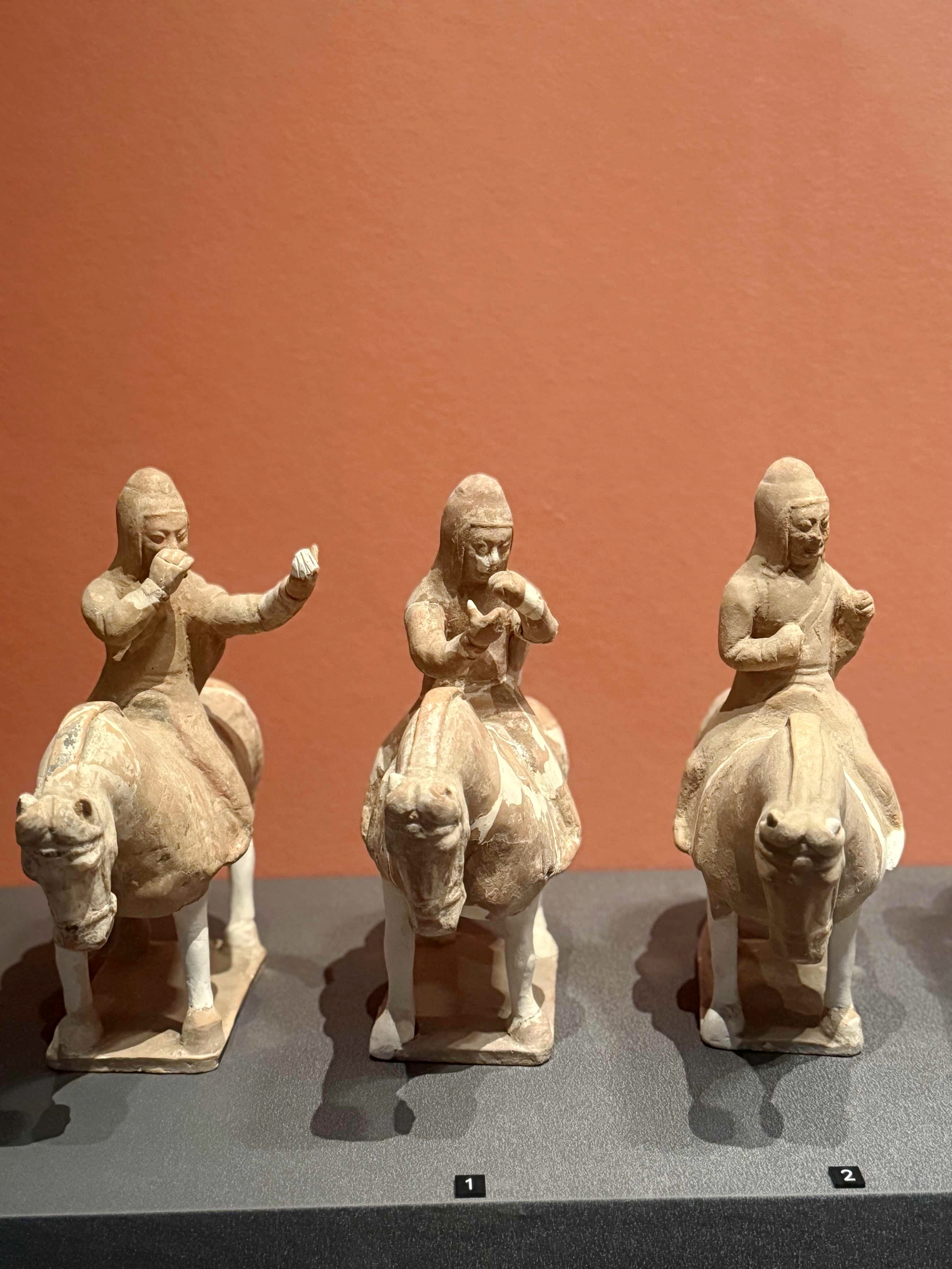 Han tomb pottery figurines are seen at Shaanxi Archaeology Museum. /CGTN