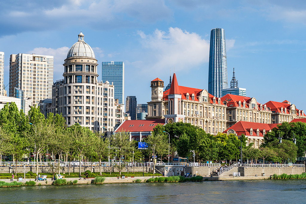 City view of Tianjin. /VCG