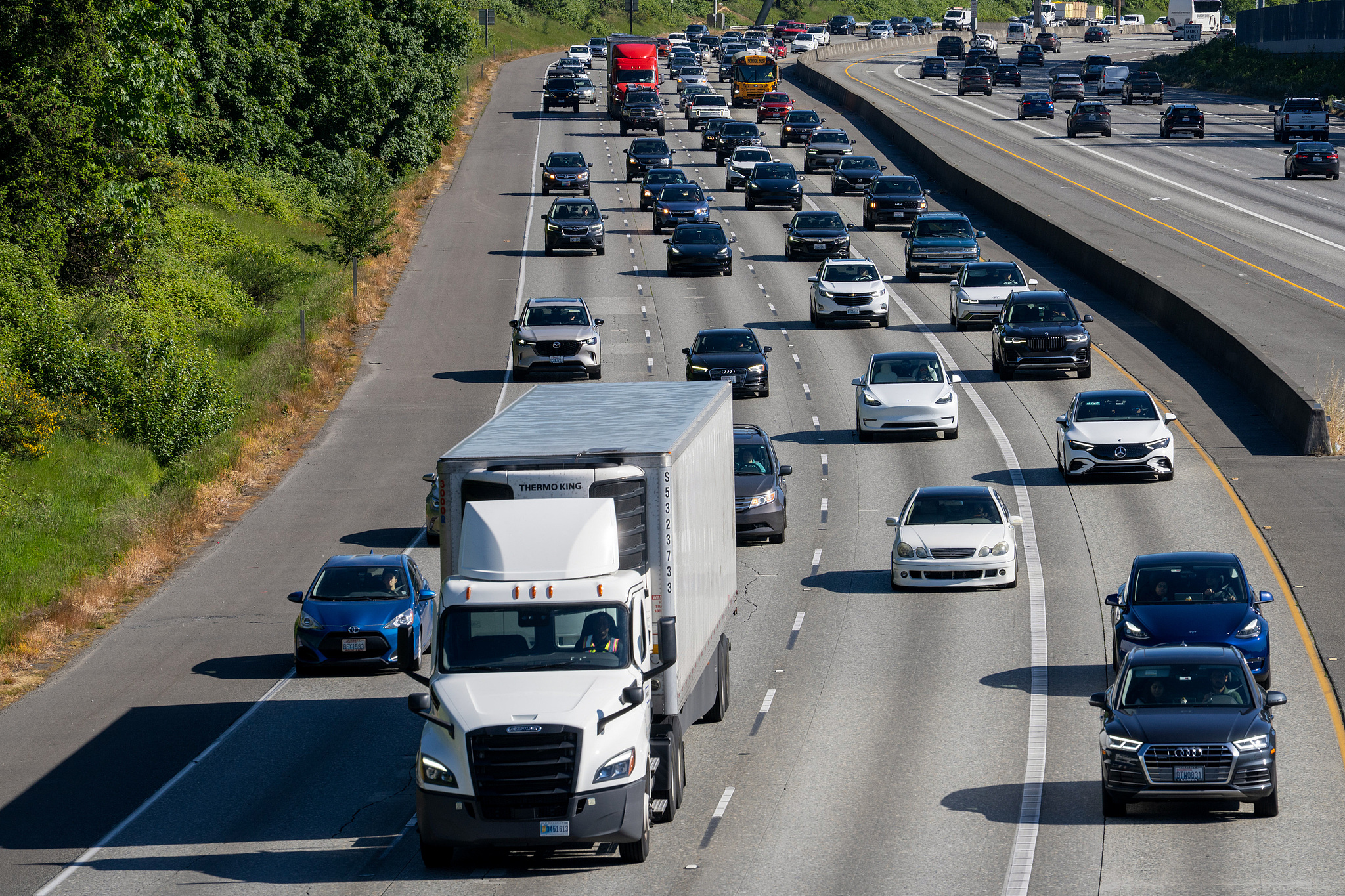 Vehicles heading toward Seattle in Shoreline, Washington, US, May 28, 2025. /VCG