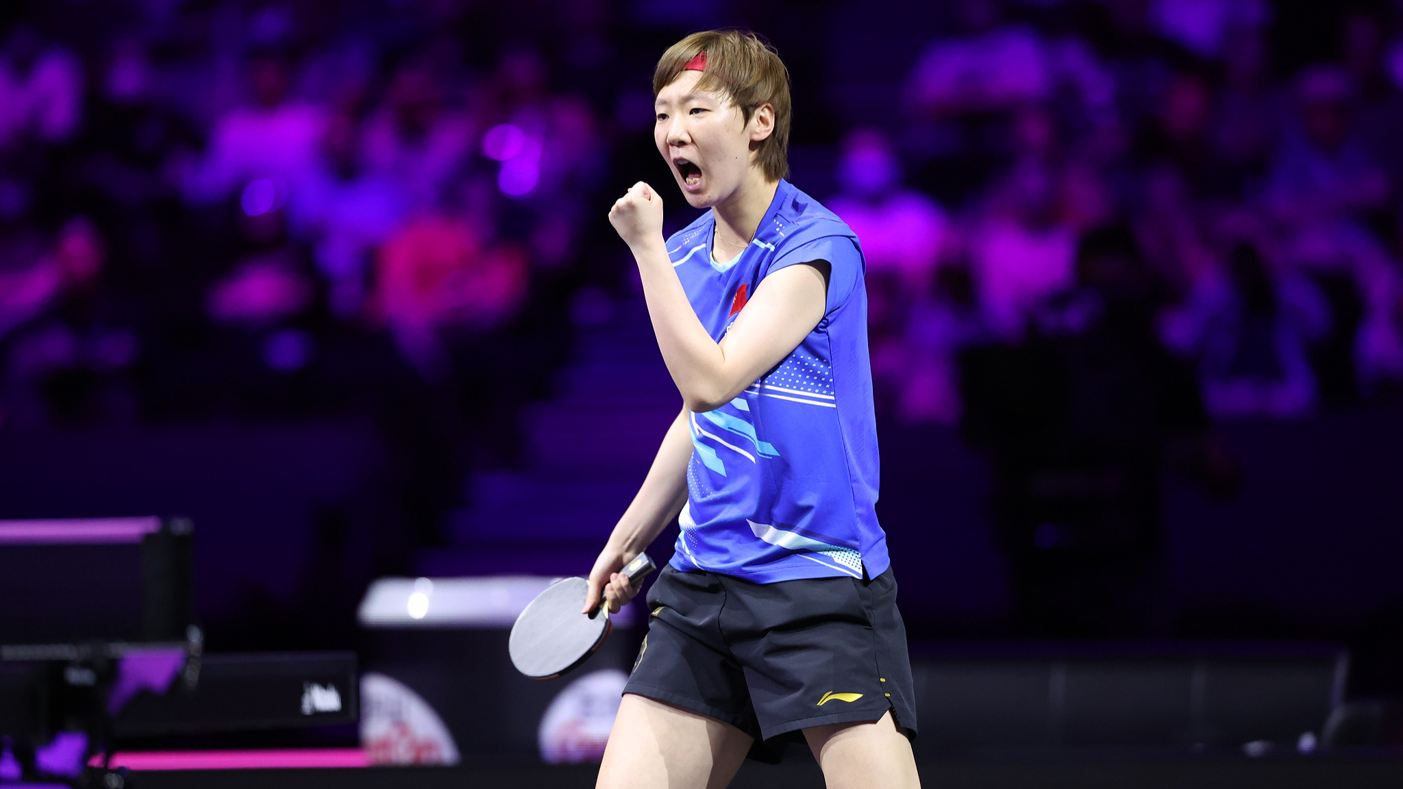 File Photo: Wang Manyu in action during the women's singles round of 16 match against Chen Yi of China at the WTT Champions Yokohama 2025 in Yokohama, Japan, August 9, 2025. /VCG
