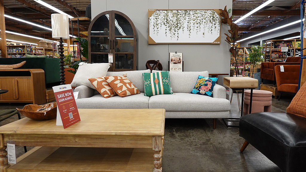 Furniture is displayed at a Cost Plus World Market store in Greenbrae, California, U.S., August 12, 2025. /VCG