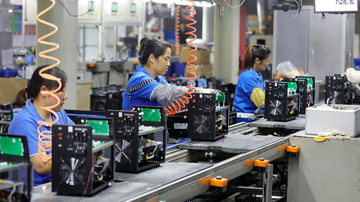 Workers seen at the workshop of a private manufacturing enterprise for welding and cutting equipment in Anhui Province, China, July 1, 2025. /VCG