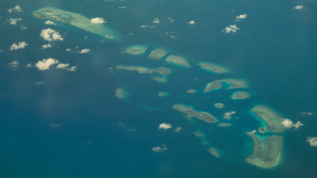 An aerial view of China's Nansha Qundao in the South China Sea. /VCG