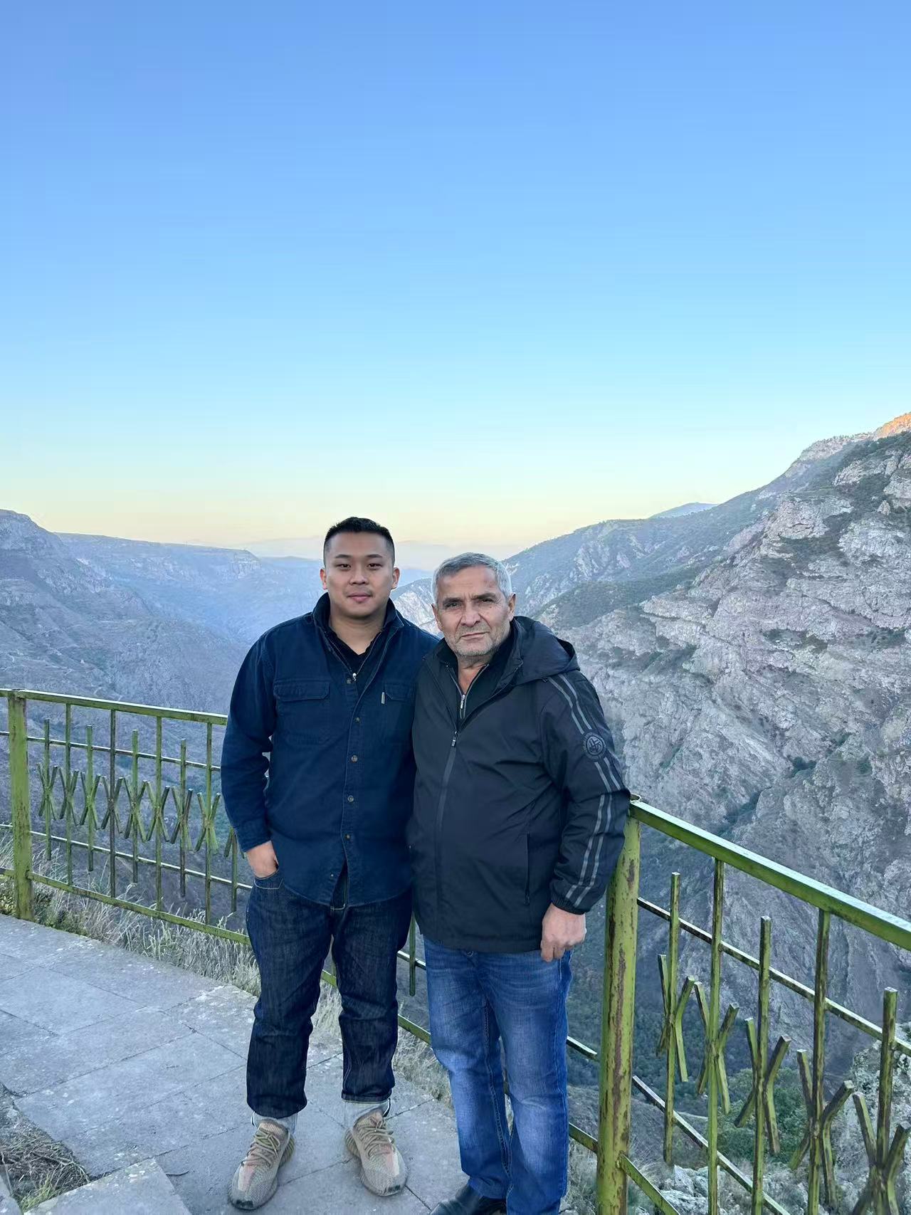 Dani with Ani's dad during a visit to her home country, Armenia. /Ani Karapetyan