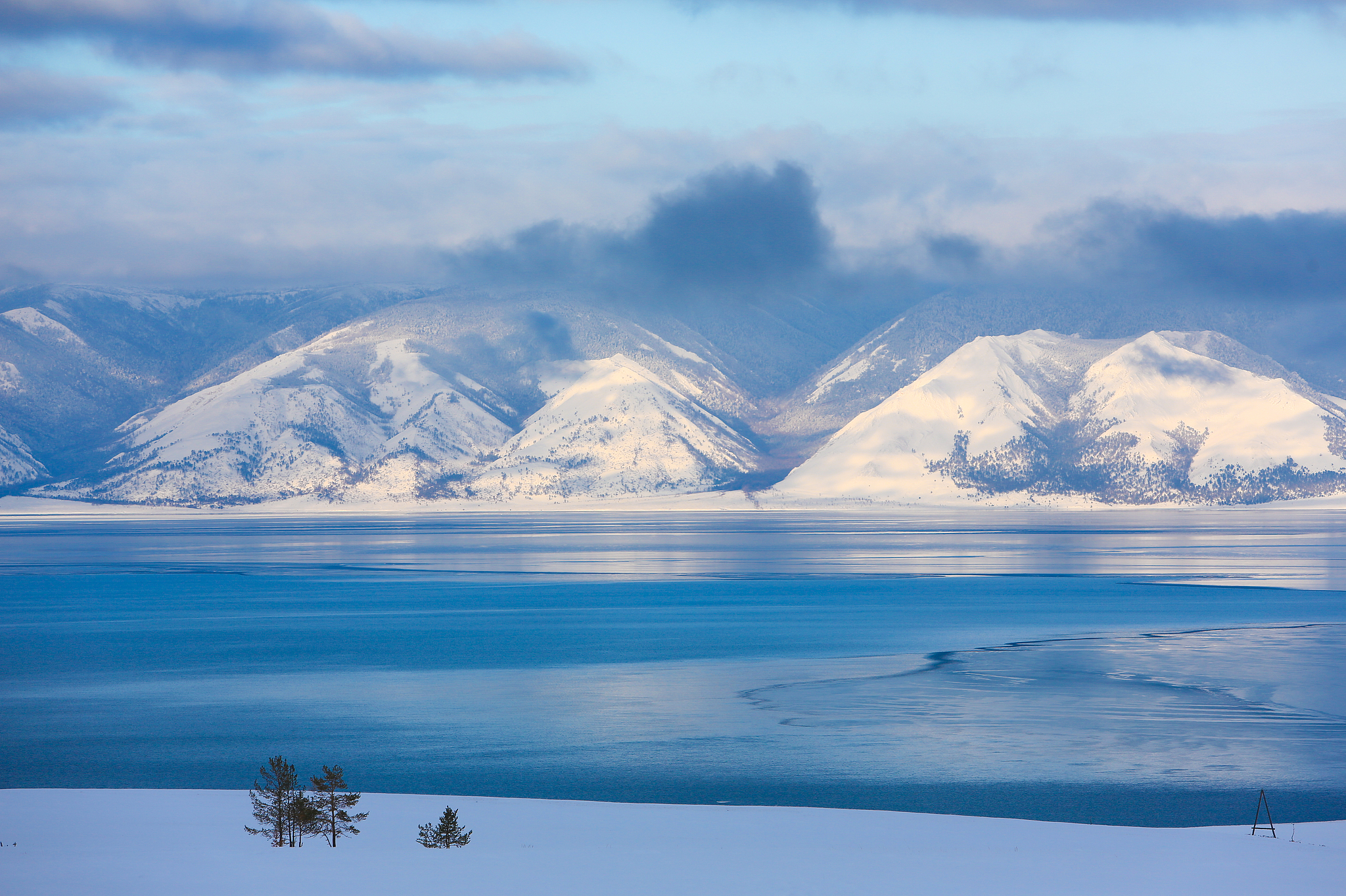A view of the Lake Baikal, the world's deepest lake, Russia.