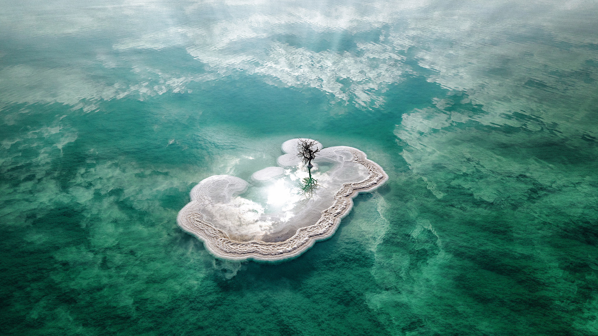 A view of the Dead Sea, the world's lowest-elevation point, Israel.