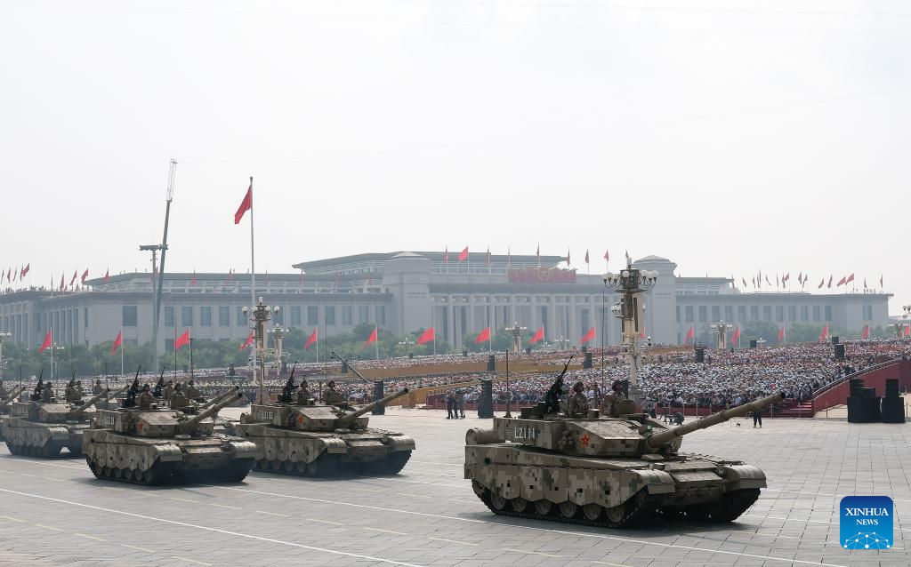 A ground assault formation takes part in the parade, September 3, 2025. /Xinhua