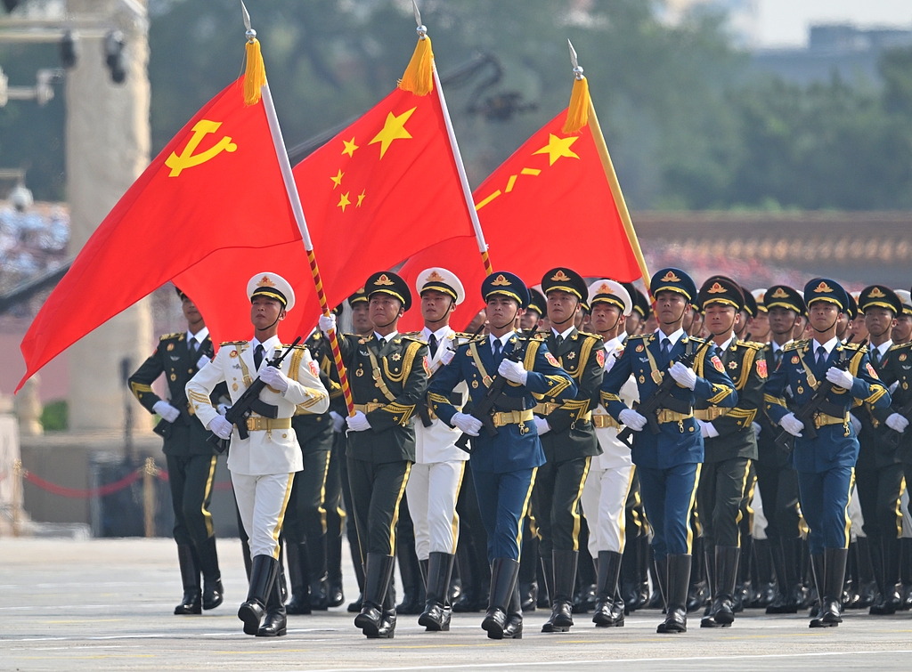 China holds a grand parade to mark the 80th anniversary of the victory of the Chinese People's War of Resistance Against Japanese Aggression and the World Anti-Fascist War in Beijing, China, September 3, 2025. /VCG