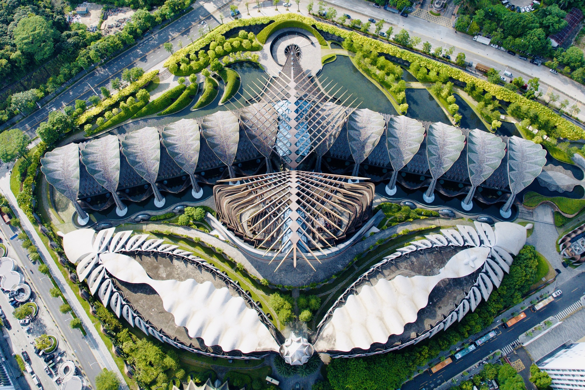 Marisfrolg Pavilion, the headquarters of the Shenzhen-based fashion brand Marisfrolg, is seen from a bird's eye view in Shenzhen, Guangdong on September 1, 2025. /VCG