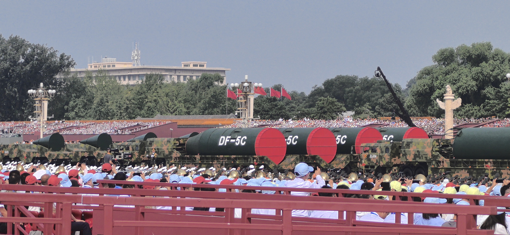 The DF-5C ICBMs are showcased during the V-Day military parade in Beijing, China, September 3, 2025. /VCG