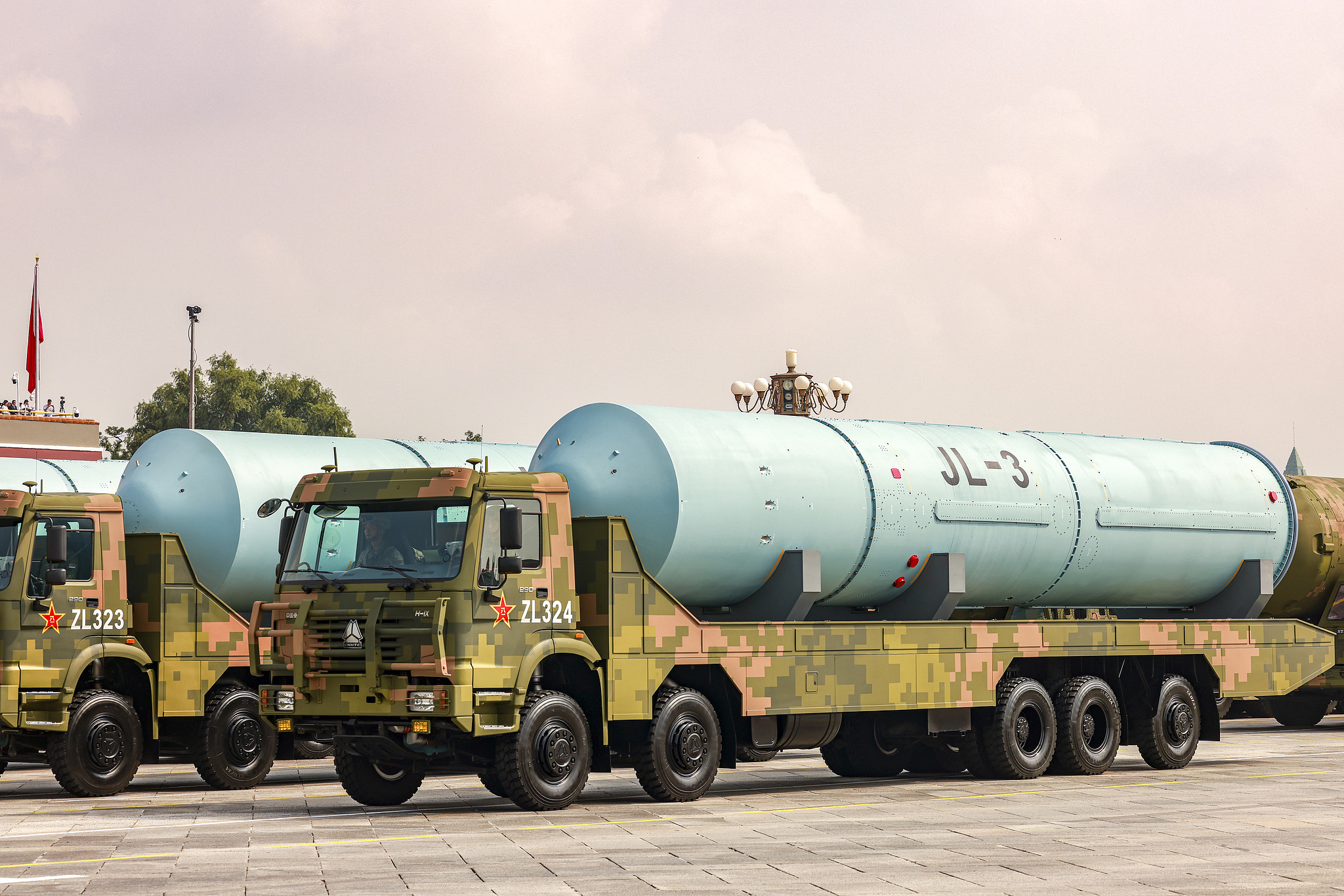 The JL-3 ICBMs are showcased during the V-Day military parade in Beijing, China, September 3, 2025. /VCG