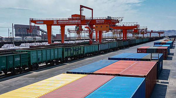 View of the Alashankou Port, a crucial hub connecting China with Central Asia and Europe in China's Xinjiang Uygur Autonomous Region, June 24, 2025. /VCG