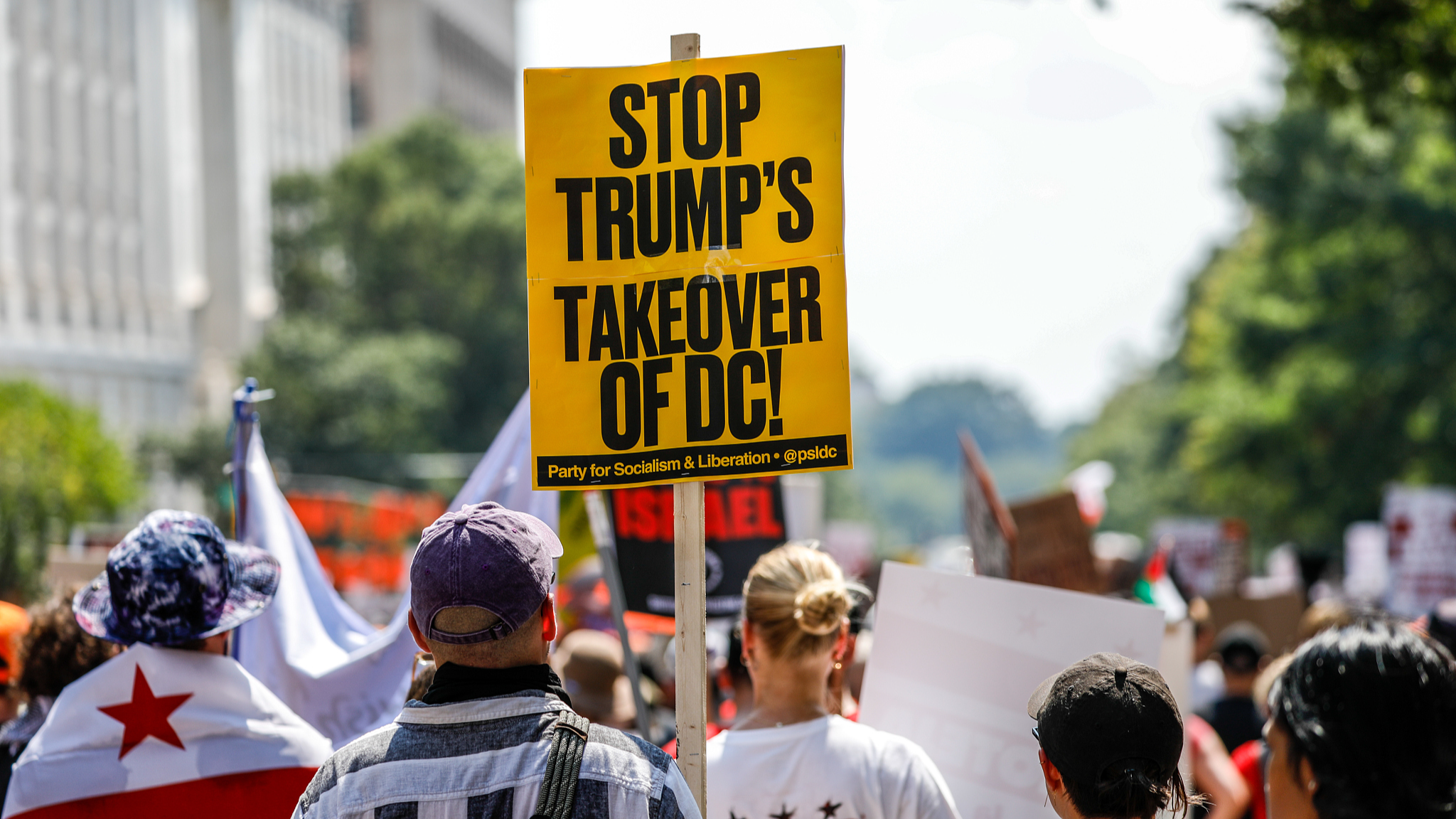 Protesters gathered in the nation's capital today to raise their voices against the federal government's efforts to increase control over the city's police department in Washington, D.C., September 6, 2025. /VCG