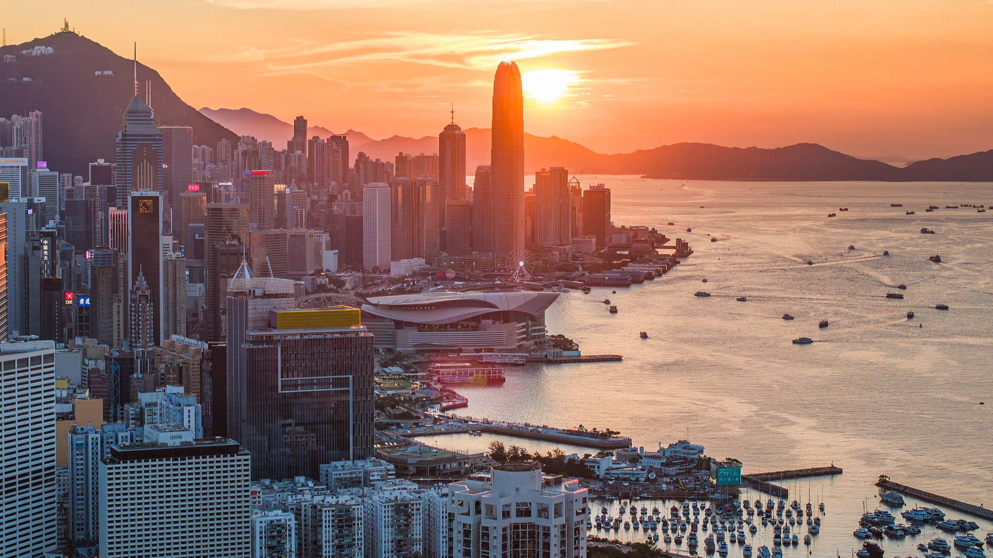 A skyline view of Hong Kong SAR at sunrise, September 5, 2025. /VCG
