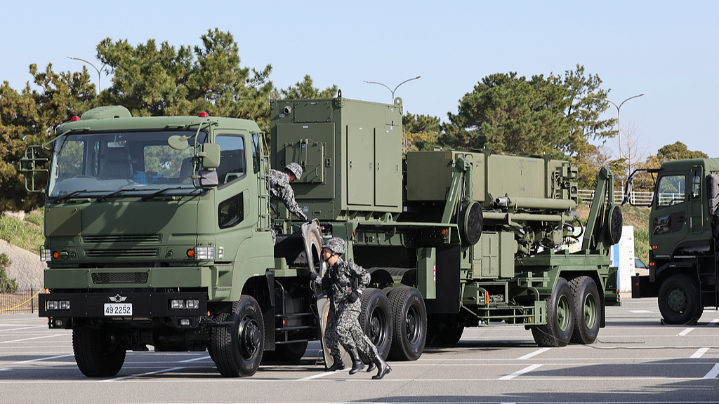 PAC-3 mobile deployment training begins in Fukuoka City, Fukuoka Prefecture, western Japan and Kyushu island region, February 28, 2024. /VCG